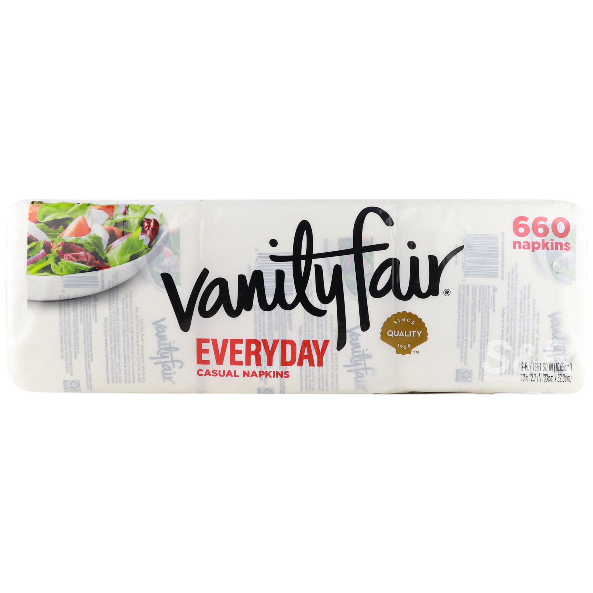 Vanity Fair Everyday Casual Napkins 6 packs